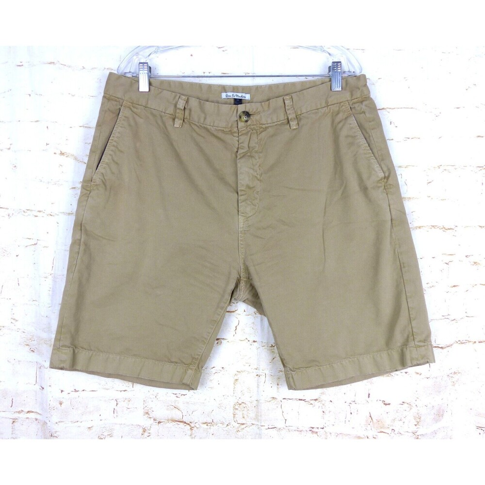 Deus Ex Machina Chino Shorts Mens 36X9 Khaki Tan Cotton DMS23324 Preppy Golf